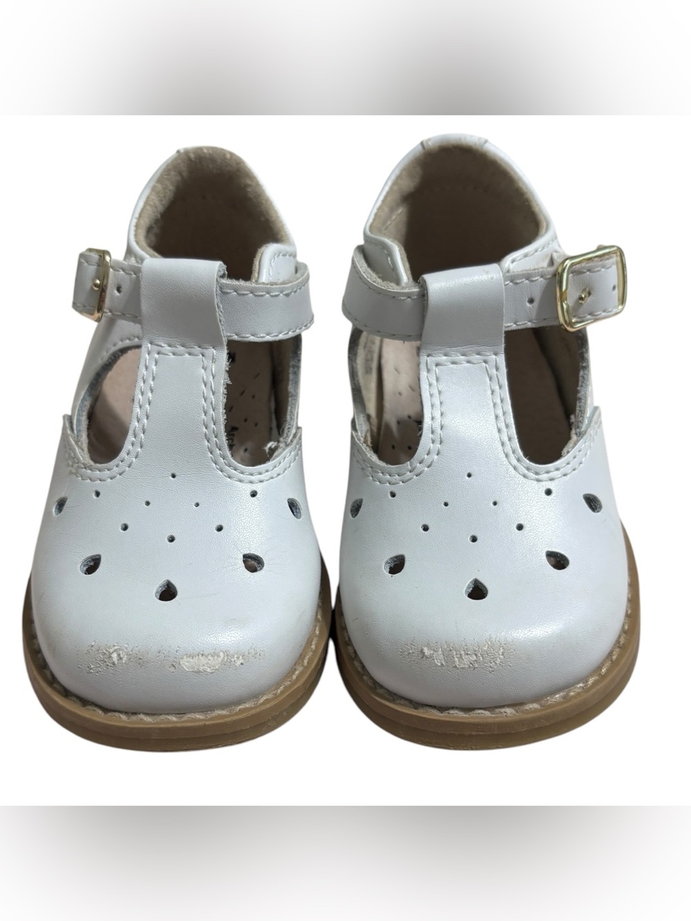 FootMates White T-Strap Harper Mary Jane Shoes size 4 Toddler
